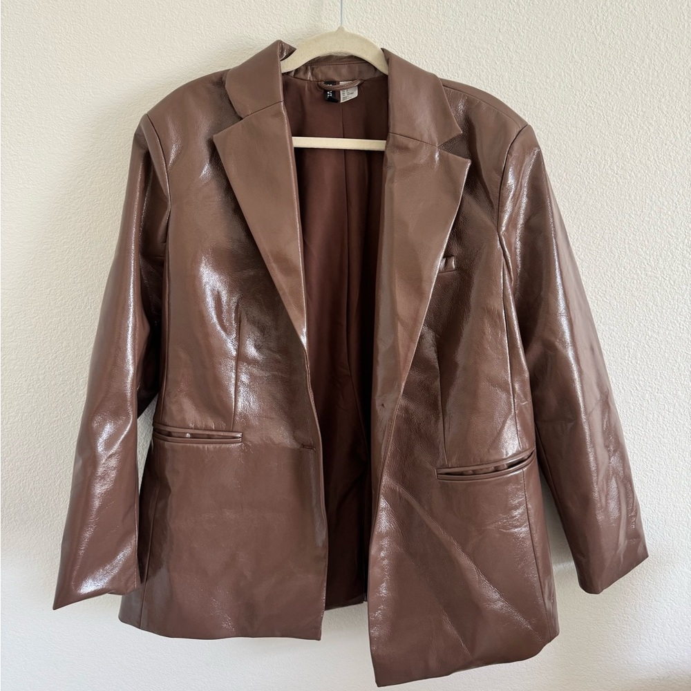 H&M Faux Brown Leather Women's Jacket